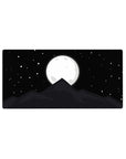 Moonlit 32x16 mouse pad featuring a glowing full moon and shadowy mountain peak for a serene and peaceful workspace vibe