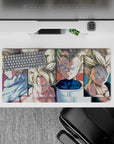 High-quality 32x16 inch mouse pad showcasing Saiyan warriors' iconic power for gaming setups