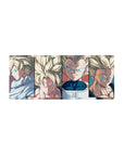 28x12 inch mouse pad featuring Gohan, Goku, Vegeta, and Trunks in Super Saiyan forms with vibrant art