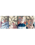 32x12 inch mouse pad featuring Gohan, Goku, Vegeta, and Trunks in Super Saiyan forms for bold impact