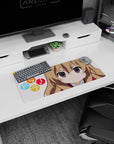 28x12 inches Toradora mouse pad featuring Taiga Aisaka judging pout, red uniform, big sparkly eyes.