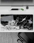 32x16 inches mouse pad showcasing Guts facing the Beast of Darkness in a black-and-white design, ideal for adding psychological depth to your desk.