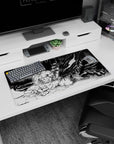 Modern 32x16 inches mouse pad with Guts in contemplation facing the Beast of Darkness, capturing the emotional and psychological tension of Berserk.