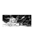 Mouse pad featuring Guts facing the Beast of Darkness, 28x12 inches, perfect for adding emotional depth and psychological complexity to your desk.