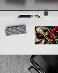 Anime mouse pad 14x10 inches featuring Ainz Ooal Gown from Overlord with glowing eyes, bone textures, and magical sigils.