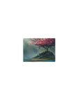 Classic 14x10 inches mouse pad with a lone cherry blossom tree on a serene island, with floating petals and sunlight for a calming workspace.