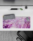 28x12 inches mouse pad with sakura blossoms, capturing the serene beauty of pink flowers set against a soft pastel backdrop for a tranquil vibe.