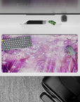 32x16 inches mouse pad with sakura blossoms, showcasing delicate pink cherry blossoms on a soothing pastel backdrop for a tranquil vibe.