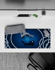 Compact 28x12 desk mat highlights yin-yang koi for immersive tranquility and focused vibes