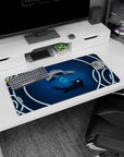 Peaceful balance design on 32x16 desk mat brings Yin-Yang Koi Fish's serene aesthetic to life vividly