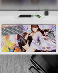 32x16 inches desk mouse pad in dreamy romance tones—cherry blossom pink, sunset gold, and soft blues.