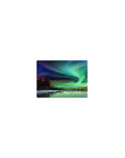 Classic 14x10 inches mouse pad featuring the northern lights over a frozen lake, with green, blue, and purple tones for a peaceful vibe.