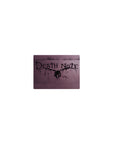 Death Note classic anime mouse pad 14x10 inches with jagged ink logo and winged figure over purple haze.