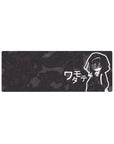 32x12 inches anime girl mouse pad with Tomoko Kuroki, bold katakana text, charcoal camo background.