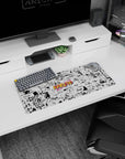 28x12 inches Naruto mouse pad featuring Naruto, Sasuke, Sakura, and Kakashi across manga panels.