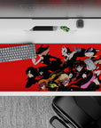 Persona 5 desk pad 36x16 inches featuring the Phantom Thieves with Joker in action, dynamic comic-book style.