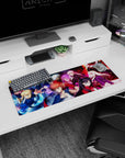 Artistic 32x12 inches mouse pad featuring Saber, Shirou Emiya, Rin Tohsaka, and more from Fate/Stay Night, exuding the intensity of the Holy Grail War.
