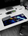 32x12 inches anime mouse pad showing Zero dashing forward, blond ponytail flying, arm cannon blasting.