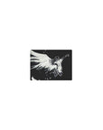 Classic anime mouse pad 14x10 inches with sketchy angel, sweeping wings, and bold kanji on black.