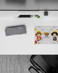 Small-sized 14x10 mouse pad with Luffy design adds nostalgic One Piece energy to any desk or workspace
