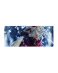 28x12 inches anime mouse pad with masked ninja, glowing eye, kunai, and snowy desk scene.