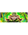 32x12 inch mouse pad featuring Broly with bold green and yellow energy for dynamic impact