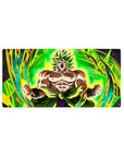 32x16 inch mouse pad featuring Broly unleashing green and yellow energy in a striking design