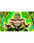 40x20 inch desk pad featuring Broly with vibrant green and yellow energy for Dragon Ball fans