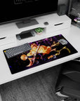 Durable 32x16 inch mouse pad with Zenitsu's Thunder Breathing art, bringing intensity to any setup
