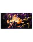 32x16 inch mouse pad featuring Zenitsu Agatsuma's Thunder Breathing with lightning and sakura details