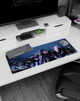 Artistic 32x12 inches mouse pad featuring shadow legion design, with glowing flames and mystical auras for a powerful, focus-enhancing look.