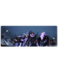 Compact 32x12 inches mouse pad with shadow legion design, featuring dark figures, glowing flames, and mystical auras to fuel your focus and creativity.