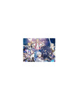 Classic anime girl mouse pad 14x10 inches with heroic squad, silver hair, pink cape, neon magic rings.