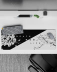 32x12 inches mouse pad with Duality Blossom, symbolizing life and death through delicate blossoms and bold black-and-white contrasts.