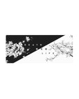 Mouse pad featuring Duality Blossom, 28x12 inches, with cherry blossoms in contrast with bold black-and-white tones, symbolizing the eternal cycle.