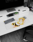 28x12 inches Hoshino Ruri mouse pad from Martian Successor Nadesico, smiling with golden hair and bold stripes.