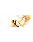 32x12 inches anime girl mouse pad with golden-haired character on clean white background, crisp print.