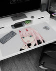 Darling in the Franxx-inspired design on 40x20 mouse pad perfect for adding expressive flair and character-driven elegance to your setup or decor