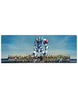 Mobile Suit Gundam Iron-Blooded Orphans Tekkadan with Gundam Barbatos anime mouse pad 32x12 inches.