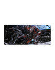 28x12 inches anime mouse pad with Gundam mecha battle art, Astray Red Frame on a starry battlefield.