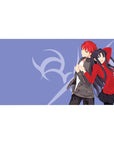 Desk pad featuring Shirou Emiya and Rin Tohsaka from Fate/Stay Night, 40x20 inches, showcasing their unique bond and determination.