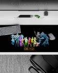 36x16 inches desk pad with the Straw Hat Pirates in colorful silhouettes, exuding their power and unity through distinct forms.