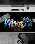 40x20 inches desk pad with the Straw Hat Pirates in colorful silhouettes, capturing their powerful presence and unity.