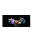 Mouse pad featuring the Straw Hat Pirates, 28x12 inches, in vibrant silhouettes, exuding strength and unity in a colorful design.