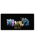 Mouse pad featuring the Straw Hat Pirates in vibrant silhouettes, 32x16 inches, capturing their unity and powerful presence.