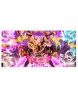Anime girl mouse pad 32x16 inches with purple-haired horned mage in frilly black and pink outfit.