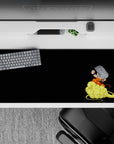 36x16 inches desk pad showcasing Kid Goku on the Nimbus Cloud, a minimalist design filled with nostalgic excitement and Dragon Ball energy.