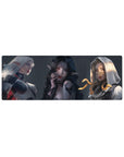 32x12 inches anime girl mouse pad with three dark elf beauties, snake cameo, and butterfly details.