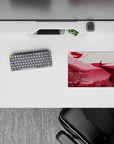 14x10 inches mouse pad with a lone samurai, bold crimson tones, and a landscape for a focused, strength-filled workspace.