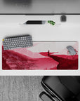 32x12 inches mouse pad with a lone samurai in crimson tones, creating a focused and epic atmosphere for gaming or work.